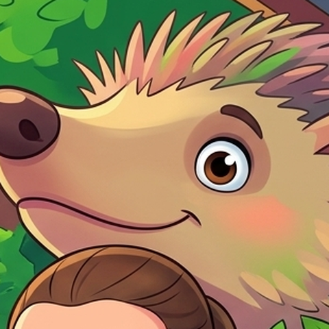 SehgArt's friendly hedgehog mascot peeking out from behind the phone.